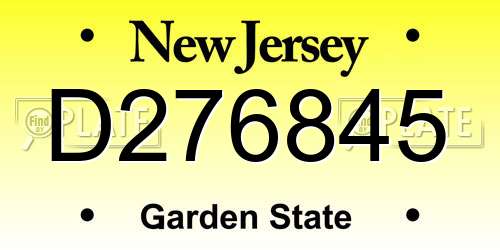 D276845 New Jersey License Plate