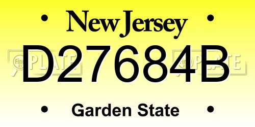 D27684B New Jersey License Plate