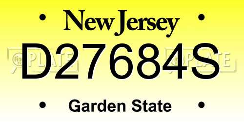 D27684S New Jersey License Plate