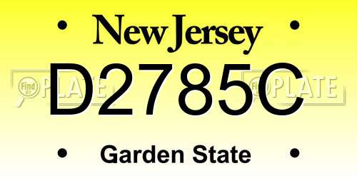 D2785C New Jersey License Plate