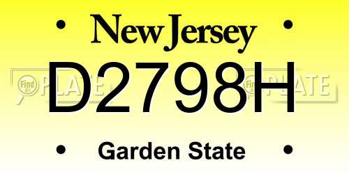 D2798H New Jersey License Plate