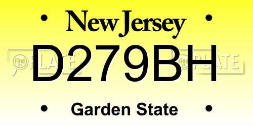 D279BH New Jersey License Plate