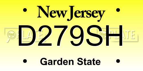 D279SH New Jersey License Plate