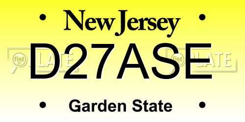 D27ASE New Jersey License Plate