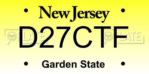 D27CTF New Jersey License Plate