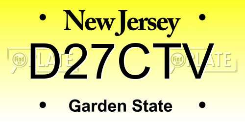 D27CTV New Jersey License Plate