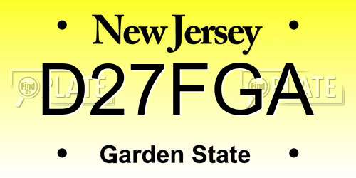 D27FGA New Jersey License Plate