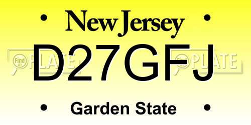 D27GFJ New Jersey License Plate