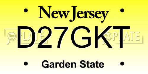 D27GKT New Jersey License Plate
