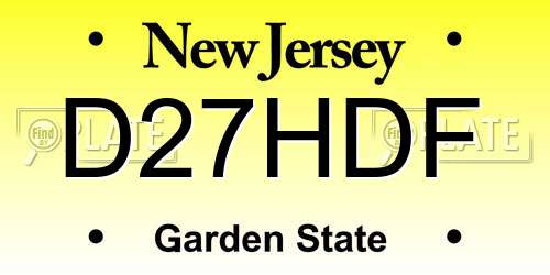 D27HDF New Jersey License Plate