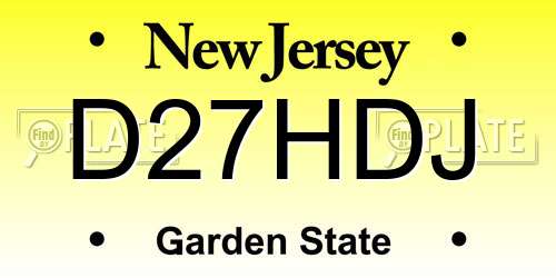 D27HDJ New Jersey License Plate
