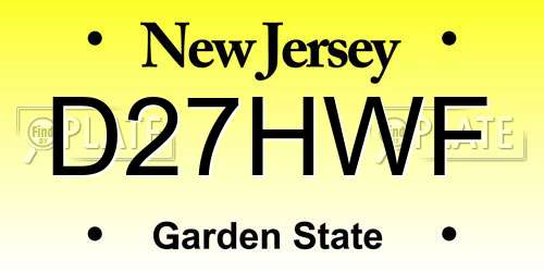 D27HWF New Jersey License Plate
