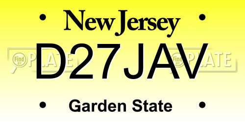 D27JAV New Jersey License Plate
