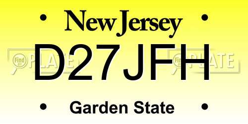 D27JFH New Jersey License Plate