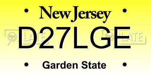 D27LGE New Jersey License Plate