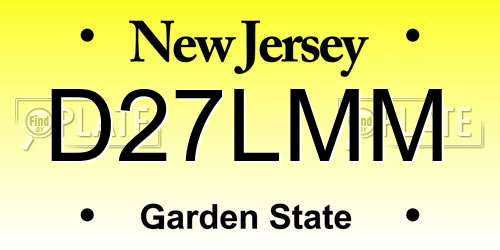 D27LMM New Jersey License Plate