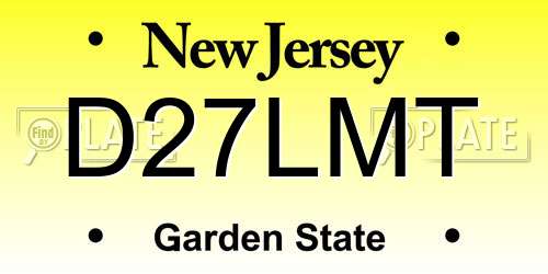 D27LMT New Jersey License Plate