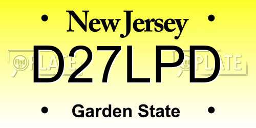 D27LPD New Jersey License Plate