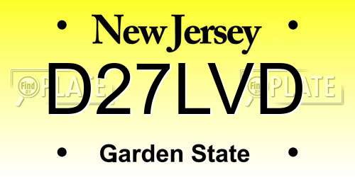 D27LVD New Jersey License Plate