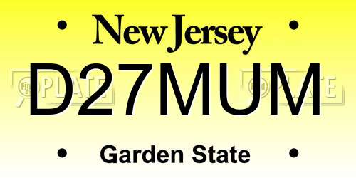 D27MUM New Jersey License Plate