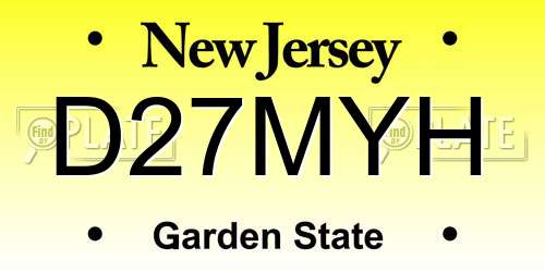 D27MYH New Jersey License Plate