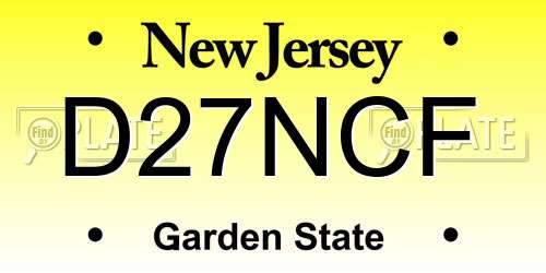 D27NCF New Jersey License Plate