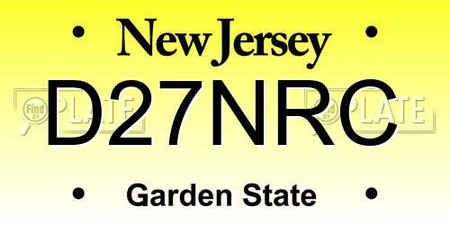 D27NRC New Jersey License Plate