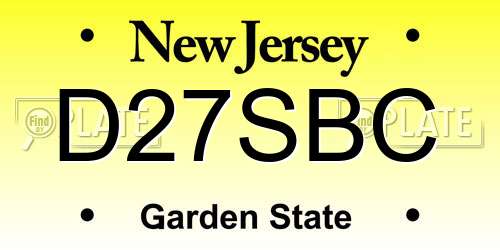 D27SBC New Jersey License Plate