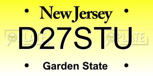 D27STU New Jersey License Plate