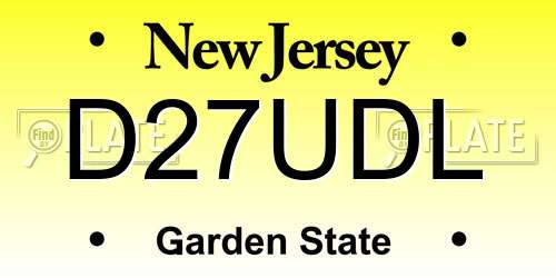 D27UDL New Jersey License Plate