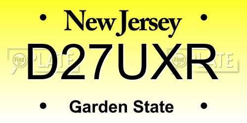 D27UXR New Jersey License Plate