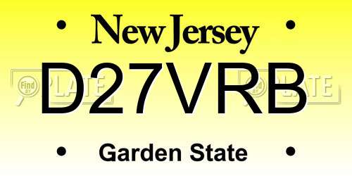 D27VRB New Jersey License Plate