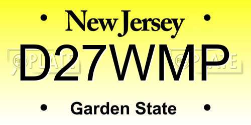 D27WMP New Jersey License Plate