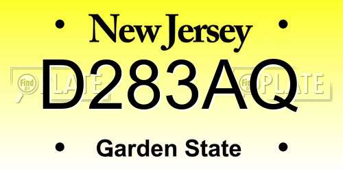 D283AQ New Jersey License Plate