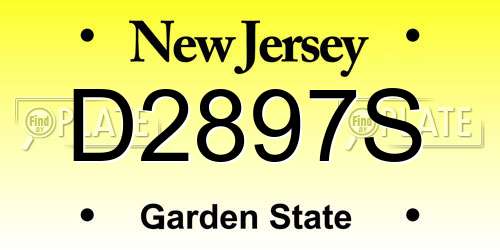 D2897S New Jersey License Plate