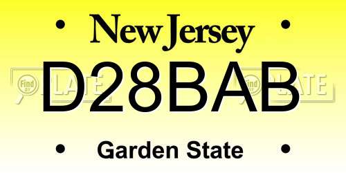 D28BAB New Jersey License Plate