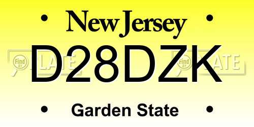 D28DZK New Jersey License Plate