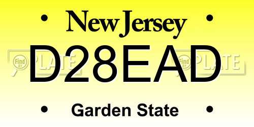 D28EAD New Jersey License Plate