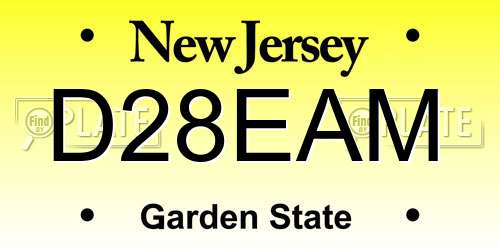 D28EAM New Jersey License Plate