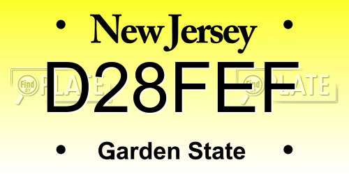 D28FEF New Jersey License Plate