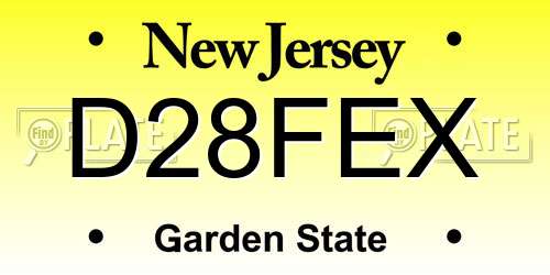 D28FEX New Jersey License Plate
