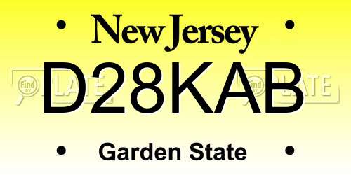 D28KAB New Jersey License Plate