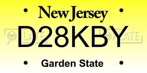D28KBY New Jersey License Plate