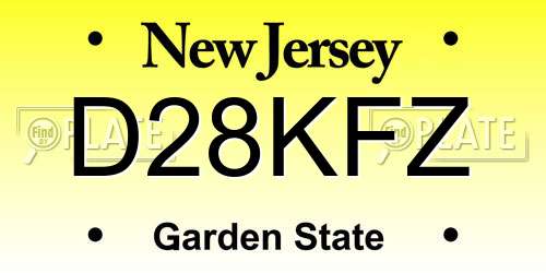 D28KFZ New Jersey License Plate