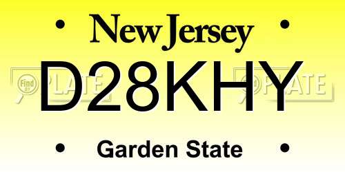 D28KHY New Jersey License Plate