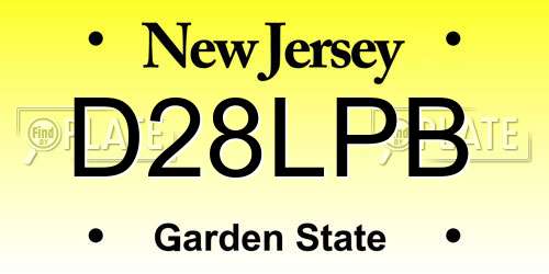 D28LPB New Jersey License Plate