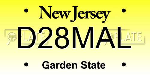 D28MAL New Jersey License Plate