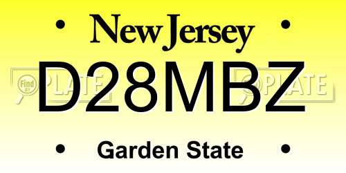 D28MBZ New Jersey License Plate