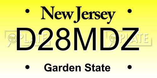 D28MDZ New Jersey License Plate
