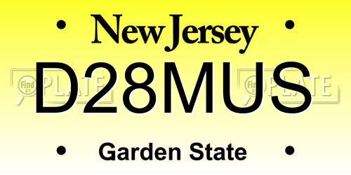 D28MUS New Jersey License Plate